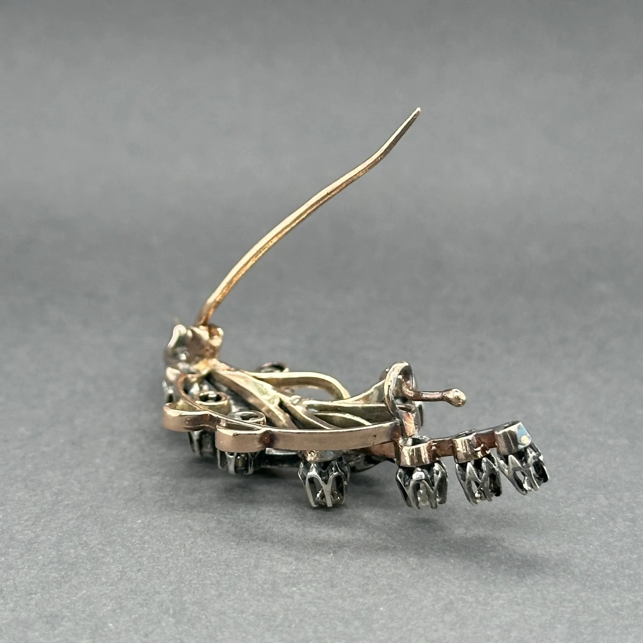 Estate Victorian 14K R Gold 1.21ctw J-L/SI1-I1 Diamond Brooch