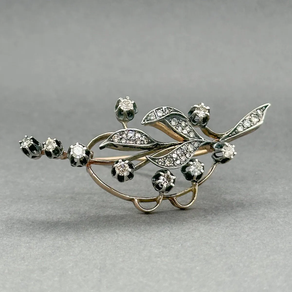 Estate Victorian 14K R Gold 1.21ctw J-L/SI1-I1 Diamond Brooch