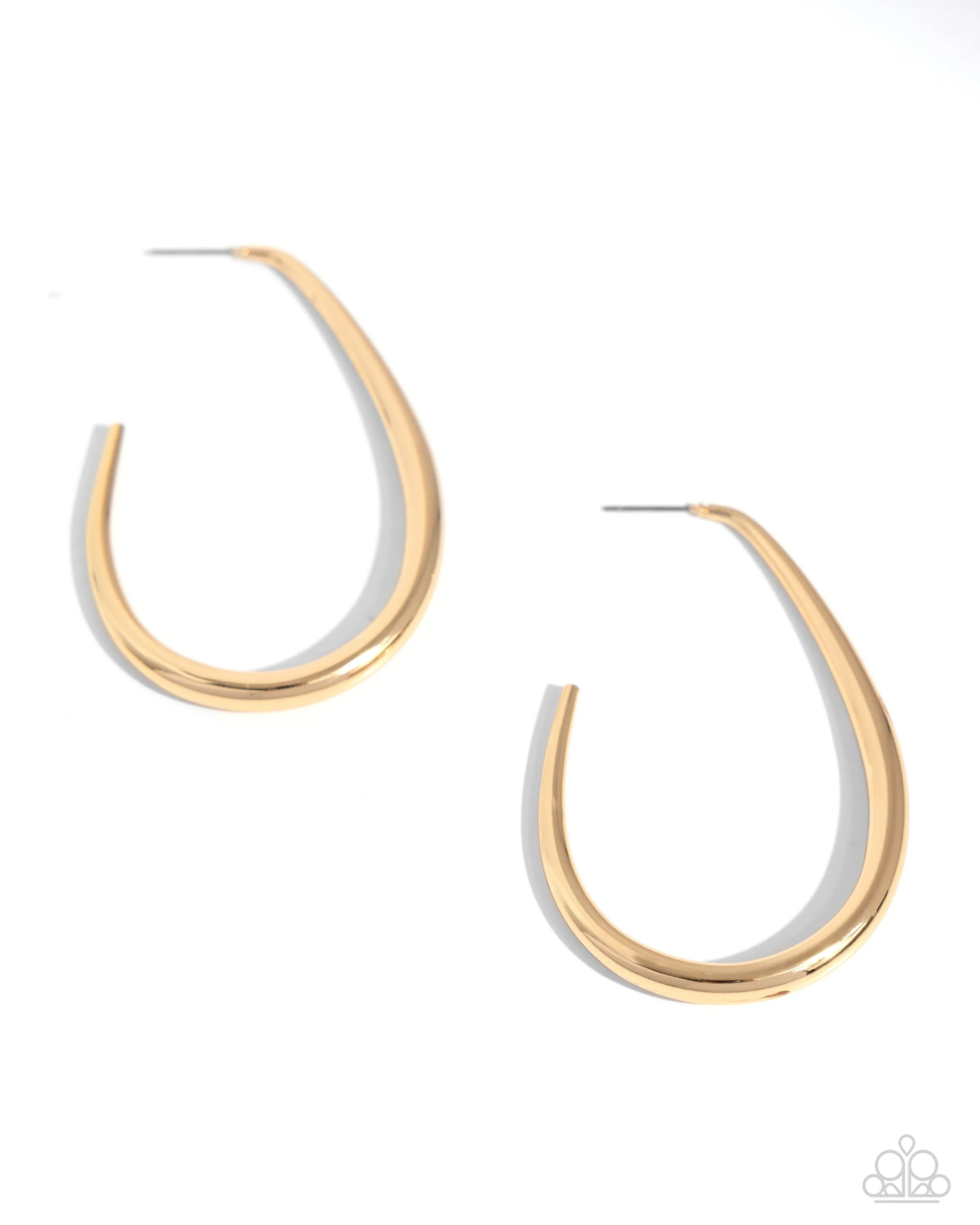 Exclusive Element - Gold - J-Hook Paparazzi Hoop Earrings