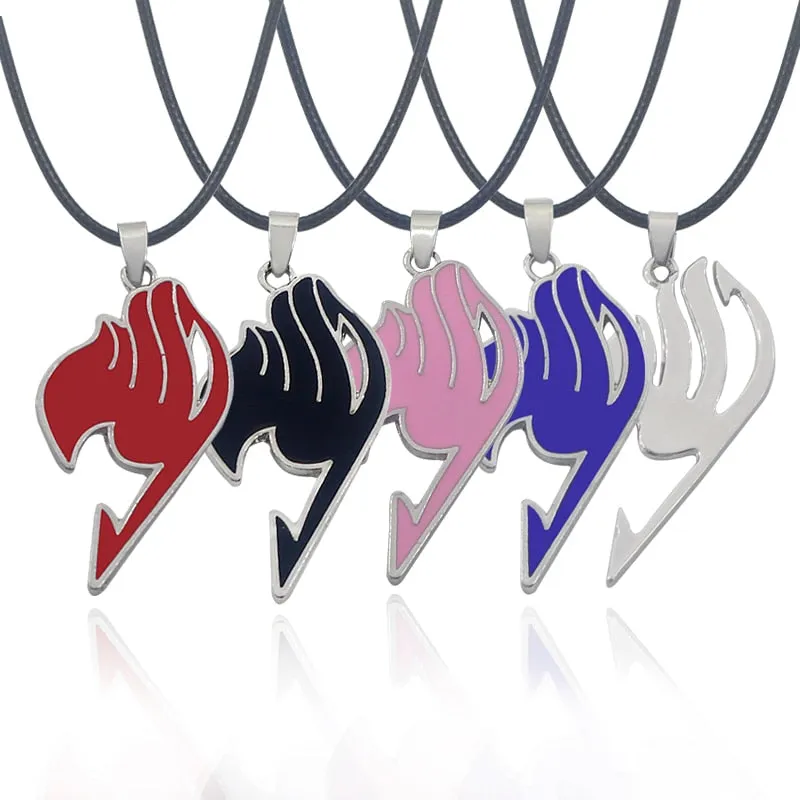 Fairy Tail Pendants Necklaces Anime Cosplay Necklace Different Colors Metal Choker Jewelry