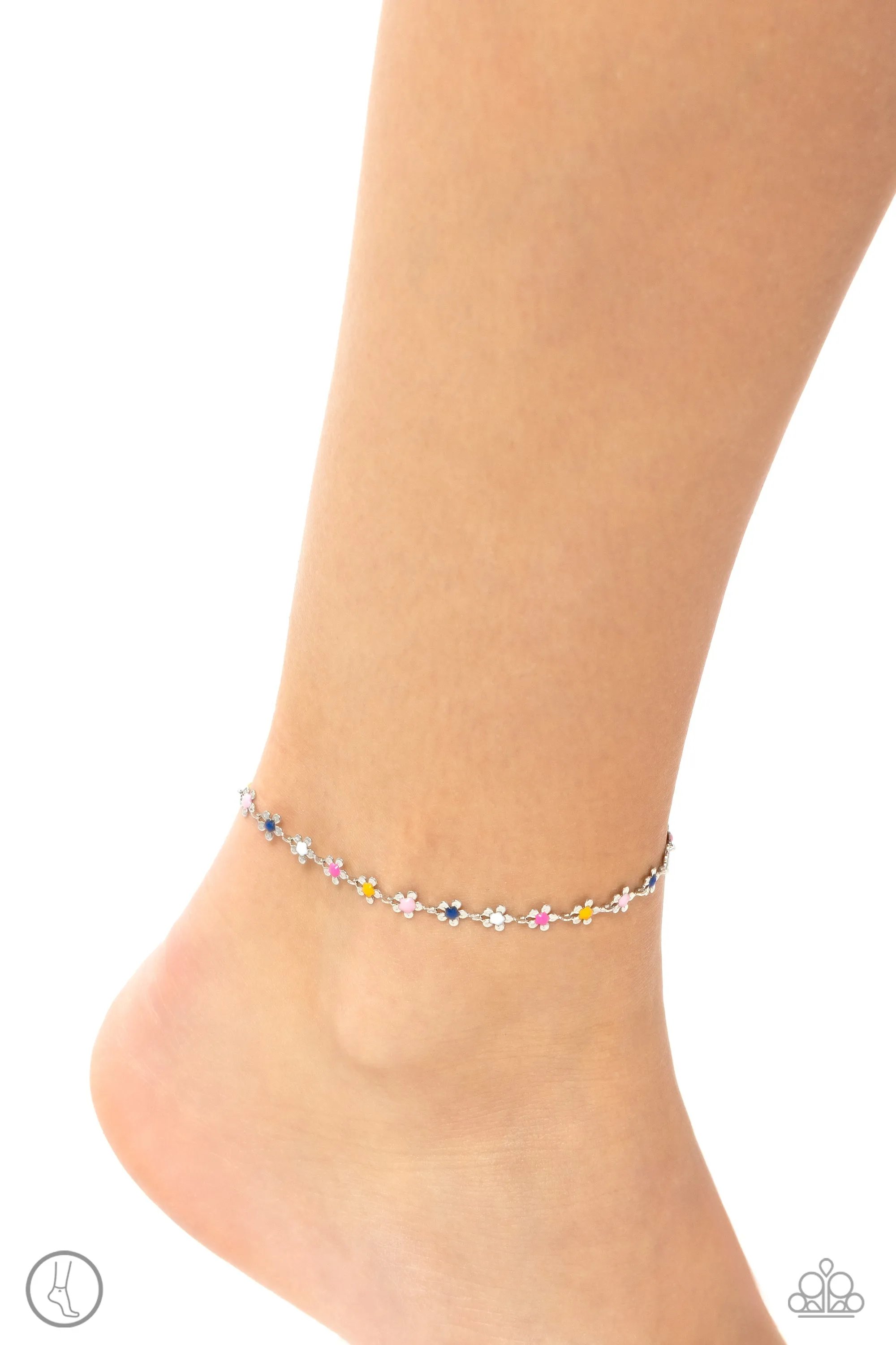 Familiar Florals - Multi - Colorful Daisy Flower Paparazzi Anklet