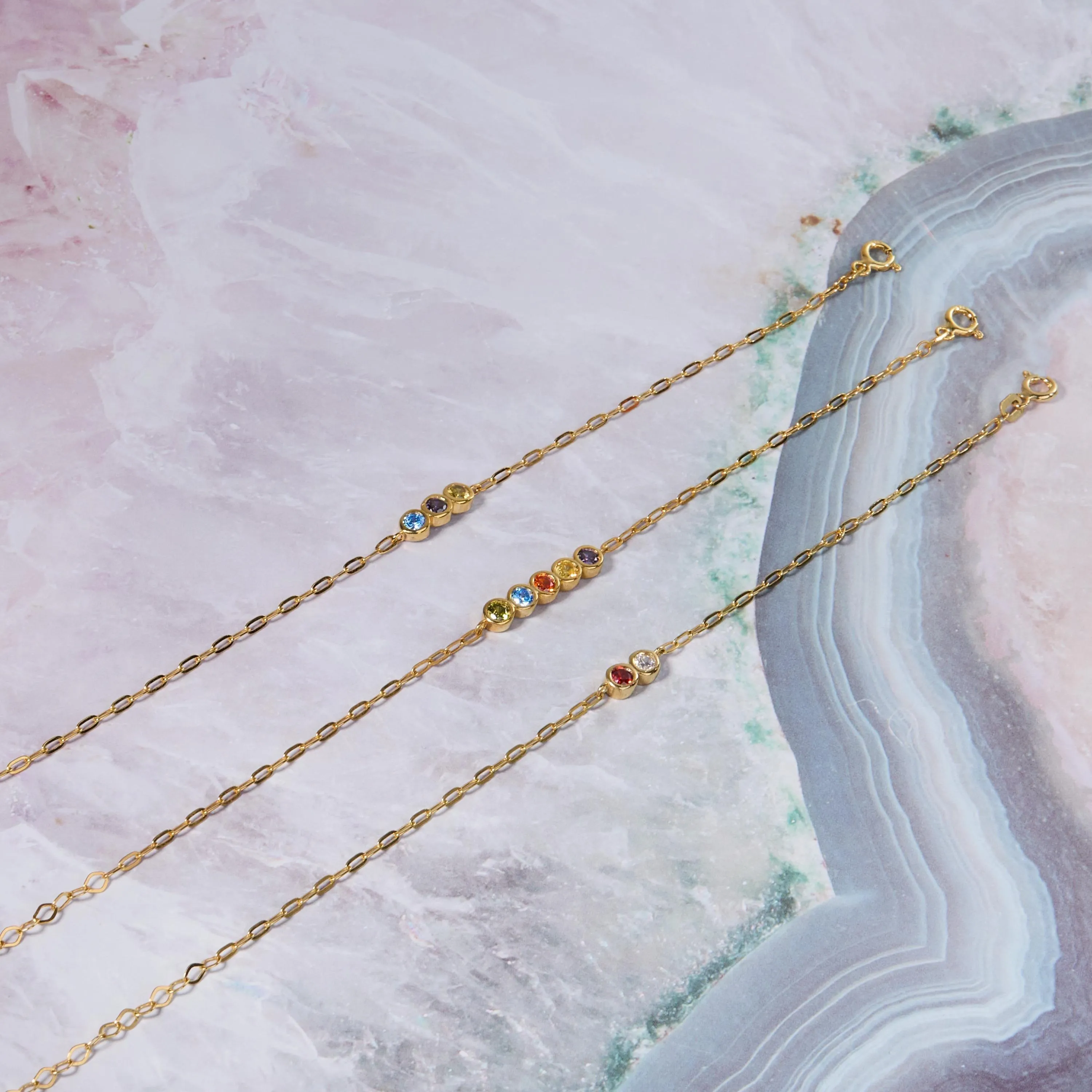 Family Birthstone Bracelet - 18K Gold Vermeil