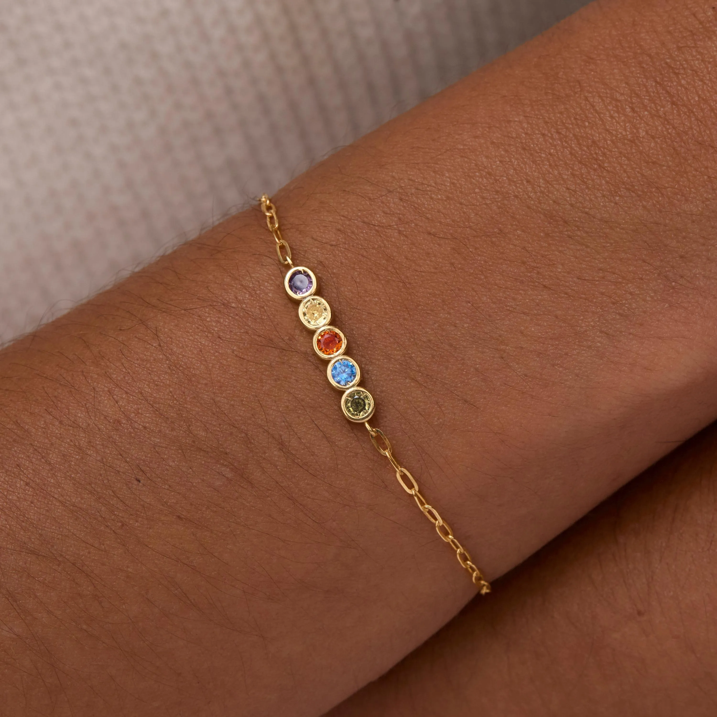Family Birthstone Bracelet - 18K Gold Vermeil