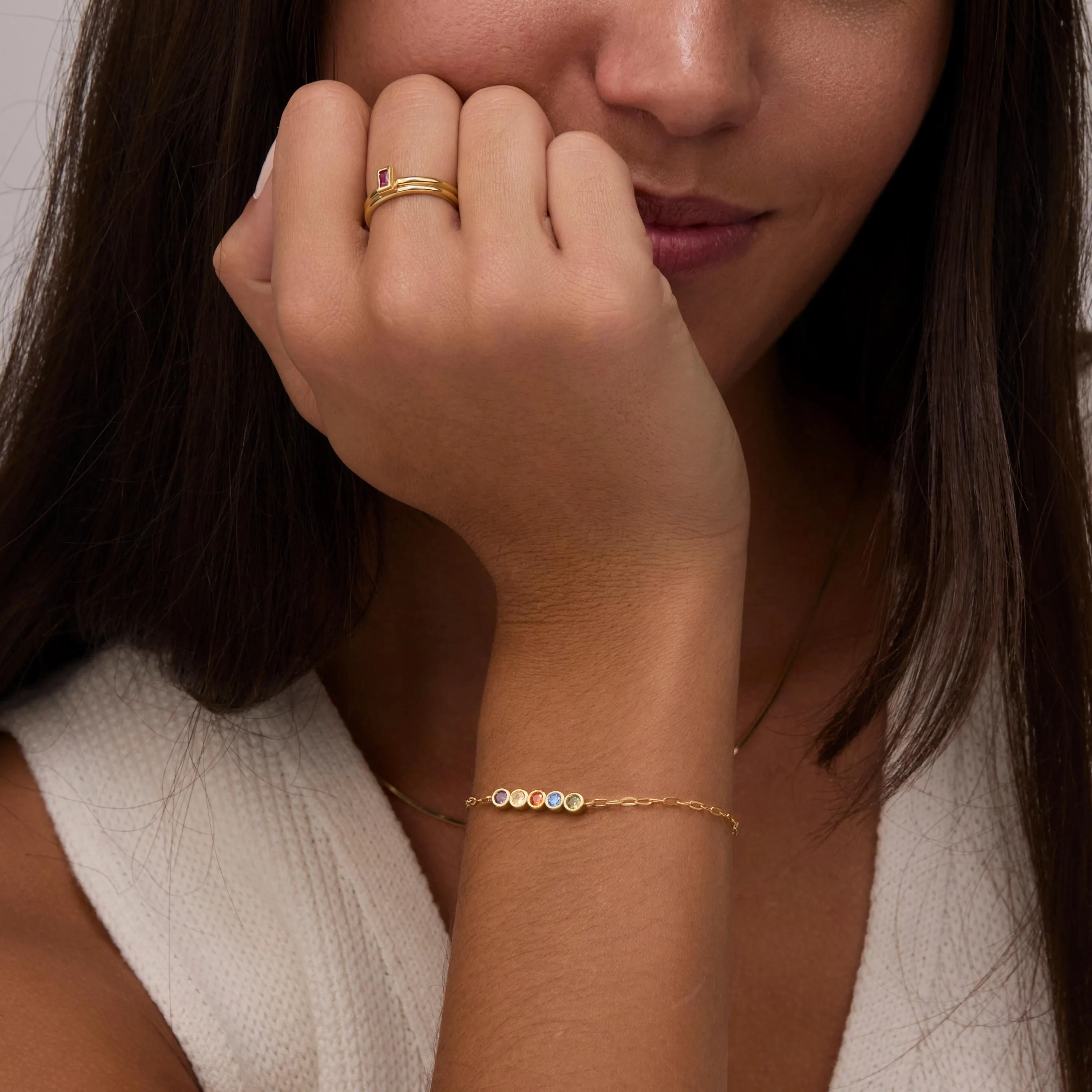 Family Birthstone Bracelet - 18K Gold Vermeil