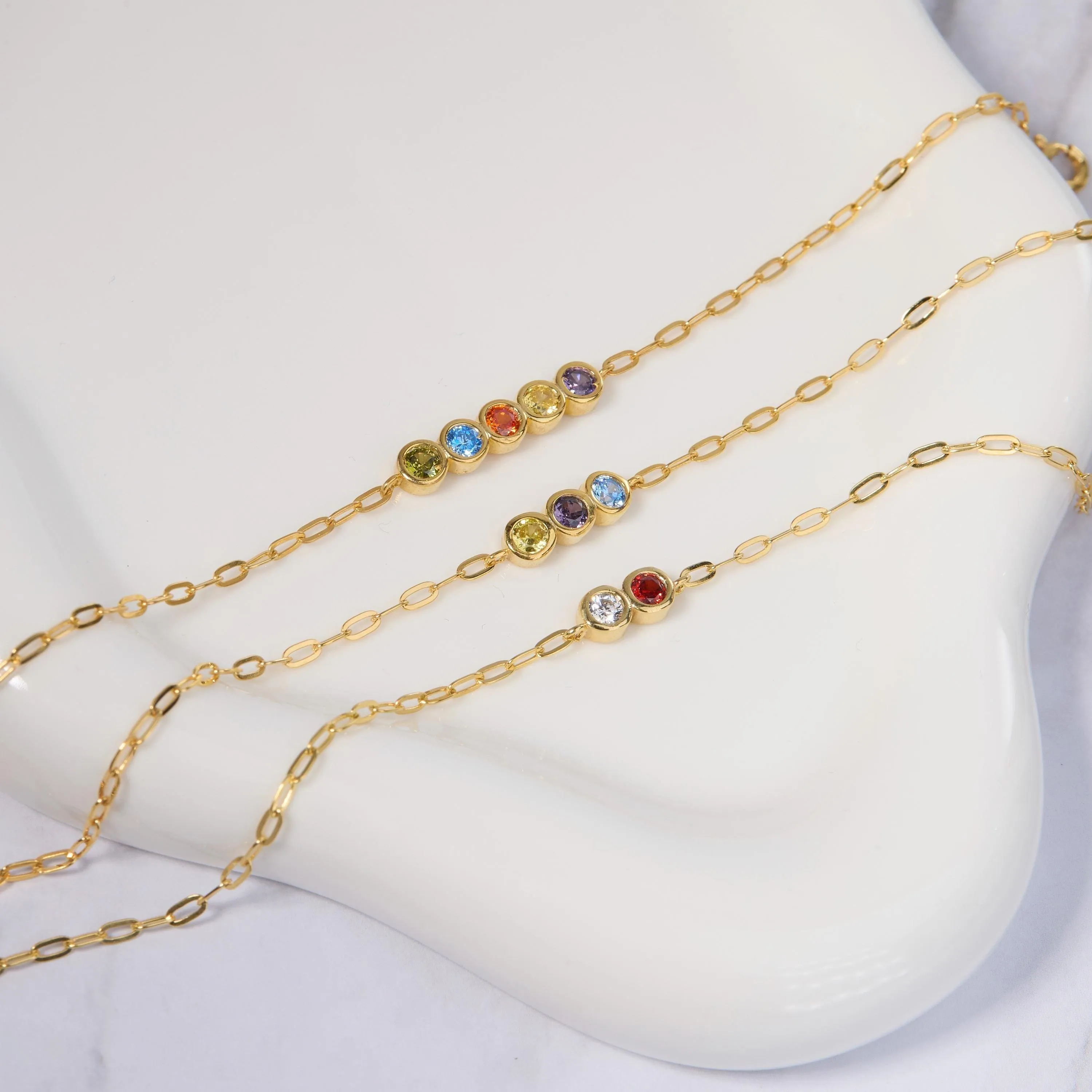 Family Birthstone Bracelet - 18K Gold Vermeil