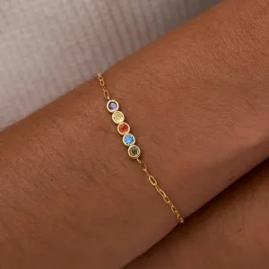 Family Birthstone Bracelet - 18K Gold Vermeil