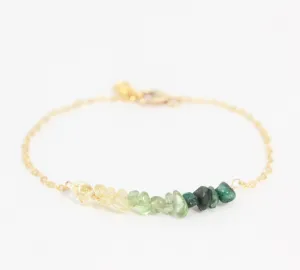 Family Birthstone Jewelry for Mom, Raw Natural Gemstone Bracelet, Sterling Silver, 14kt Gold or Rose Gold Fill