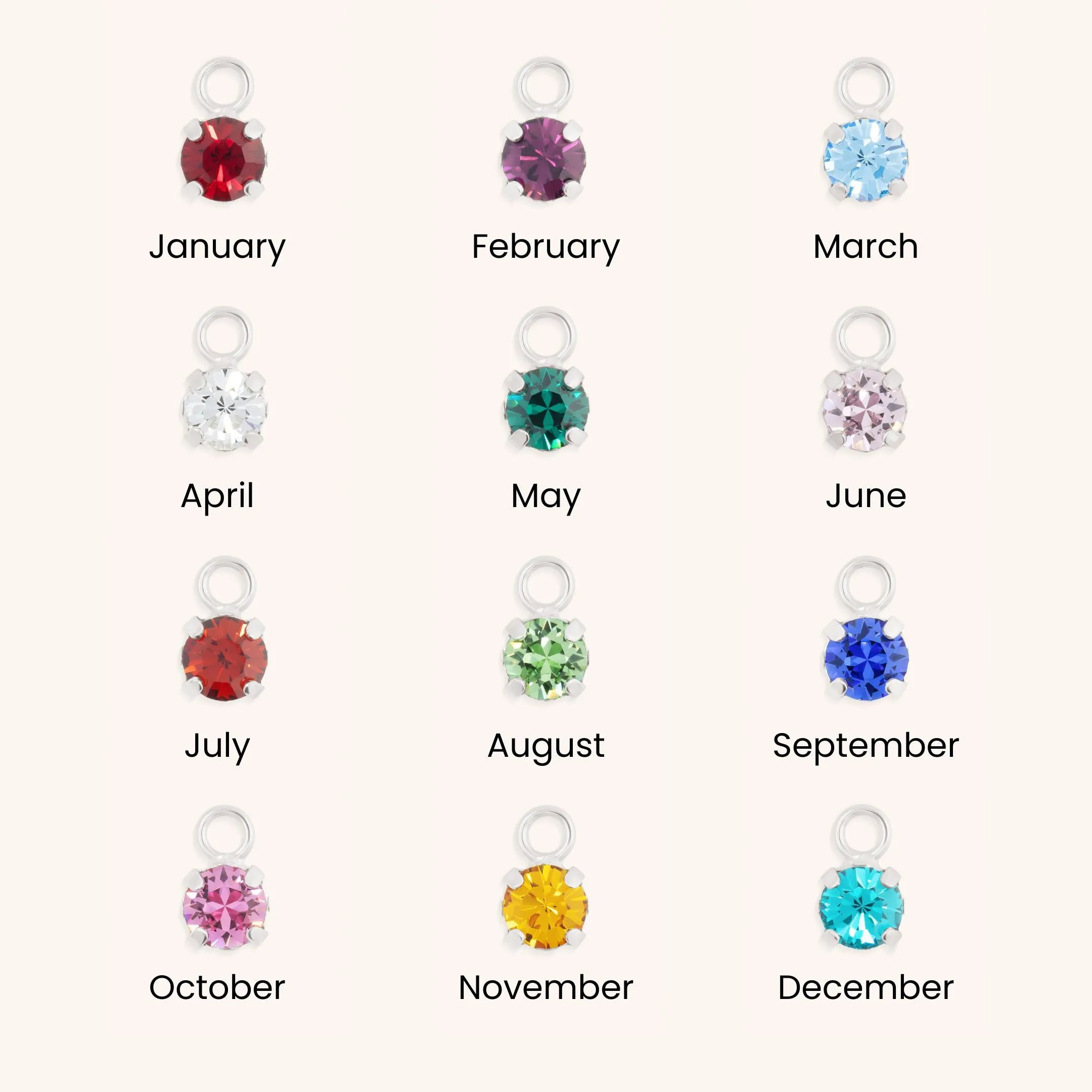 Family Heart and Birthstone Personalised Beads Bracelet