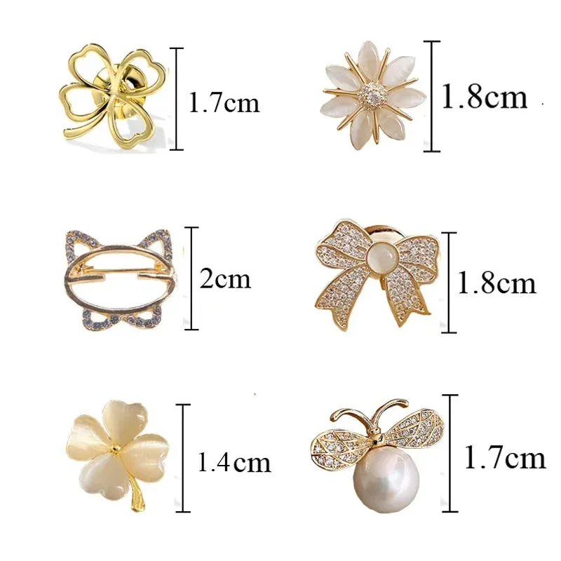 Fashion Bow and Flower Brooch Set