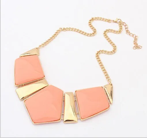 Fashion Jewelry Female Big Imitation Gem Stone Necklace For Women Statement Necklaces 2N025