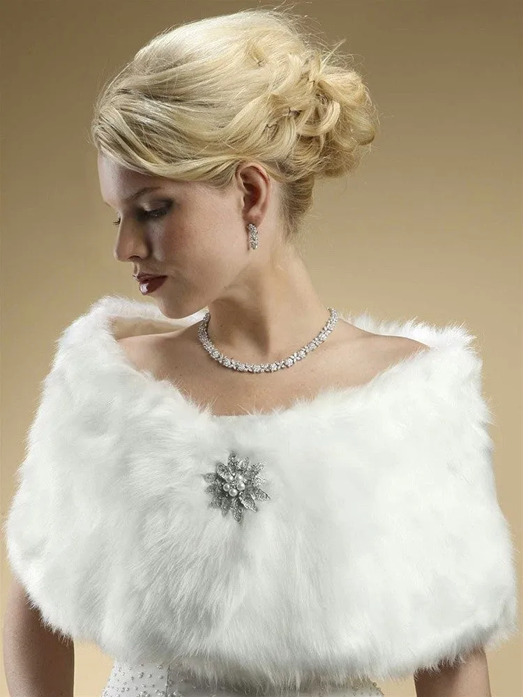 Faux Fur Bridal Wrap with Pure White Fox - SOLD OUT