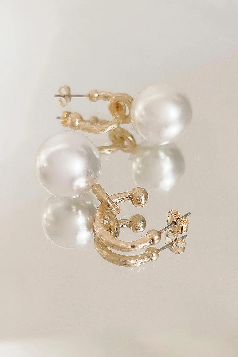 Faux Pearl Ringering Earrings