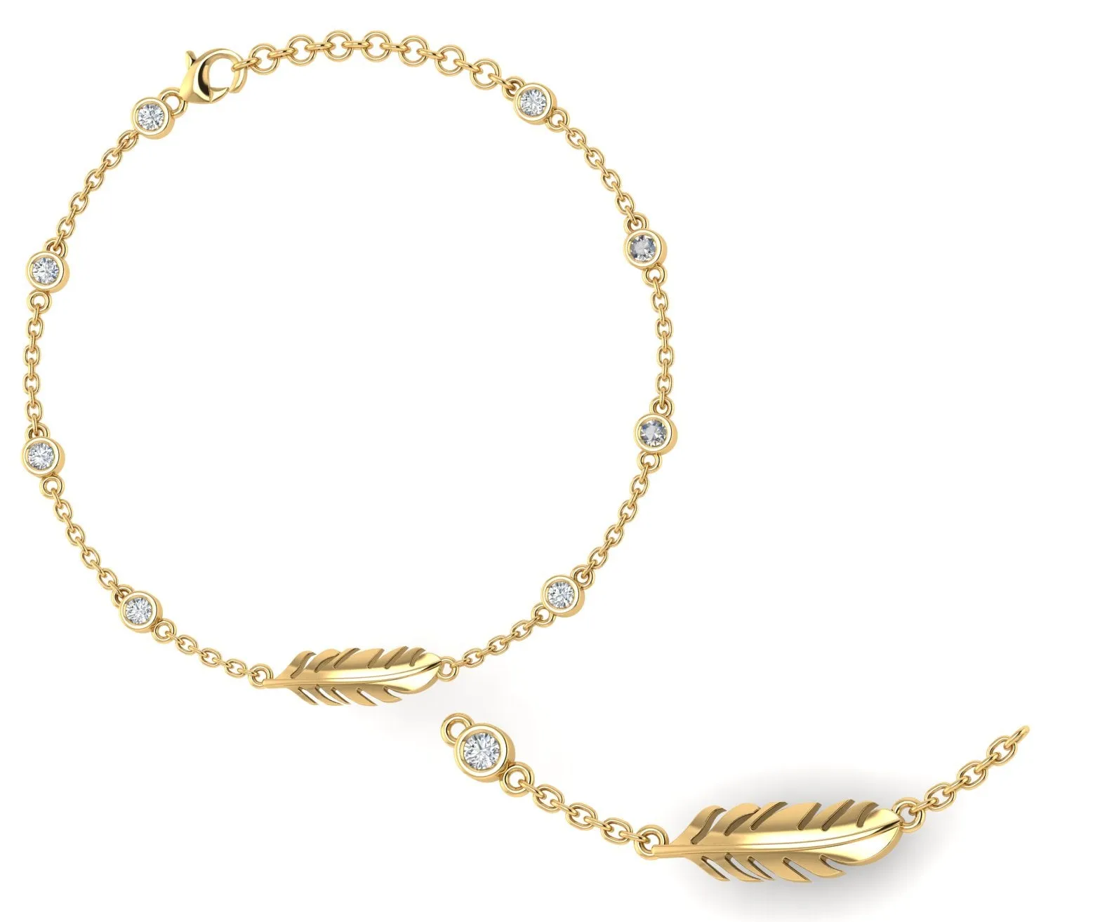Feather Sterling Silver Anklet