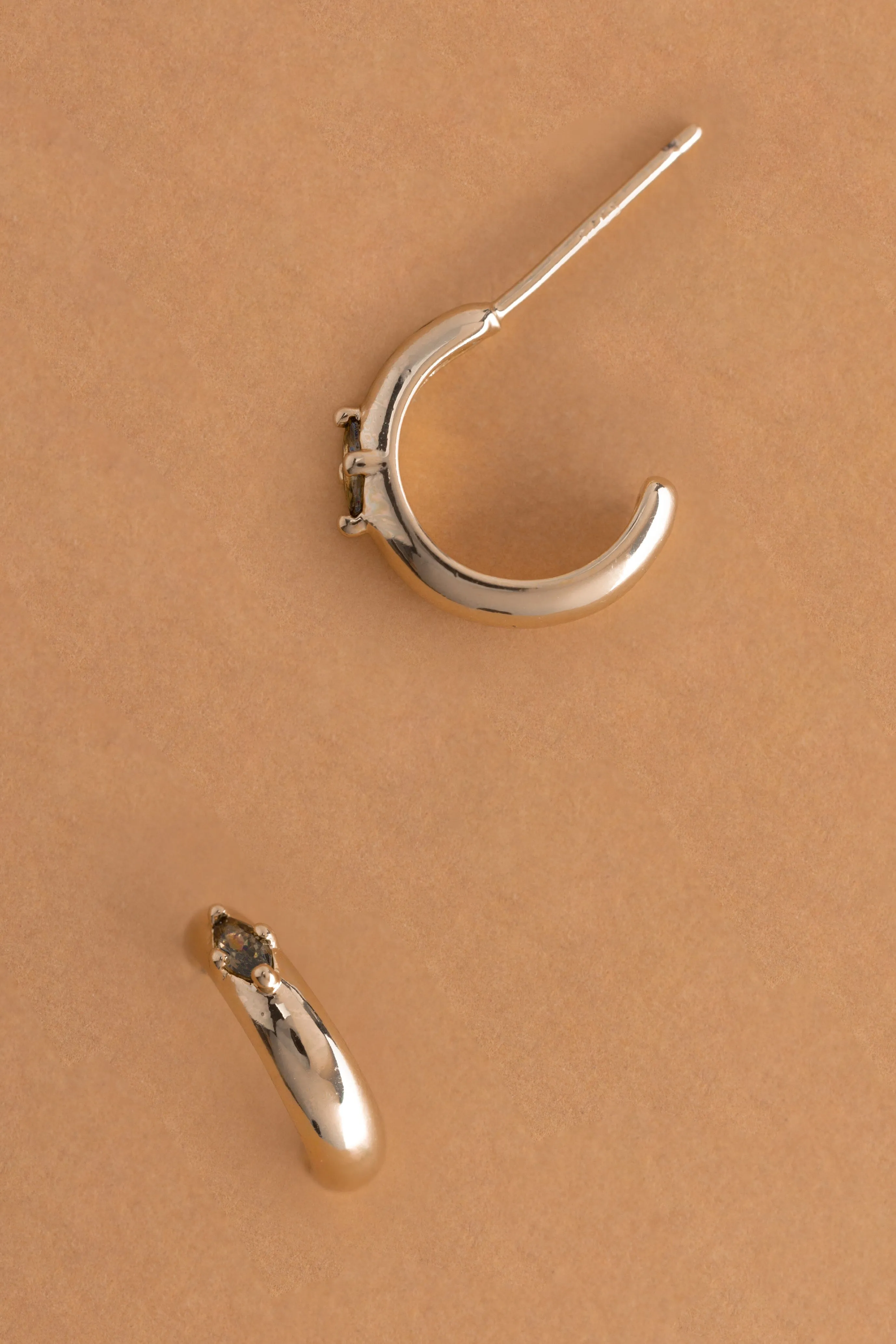 February Amethyst J-Hoop Earrings