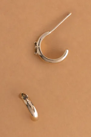 February Amethyst J-Hoop Earrings