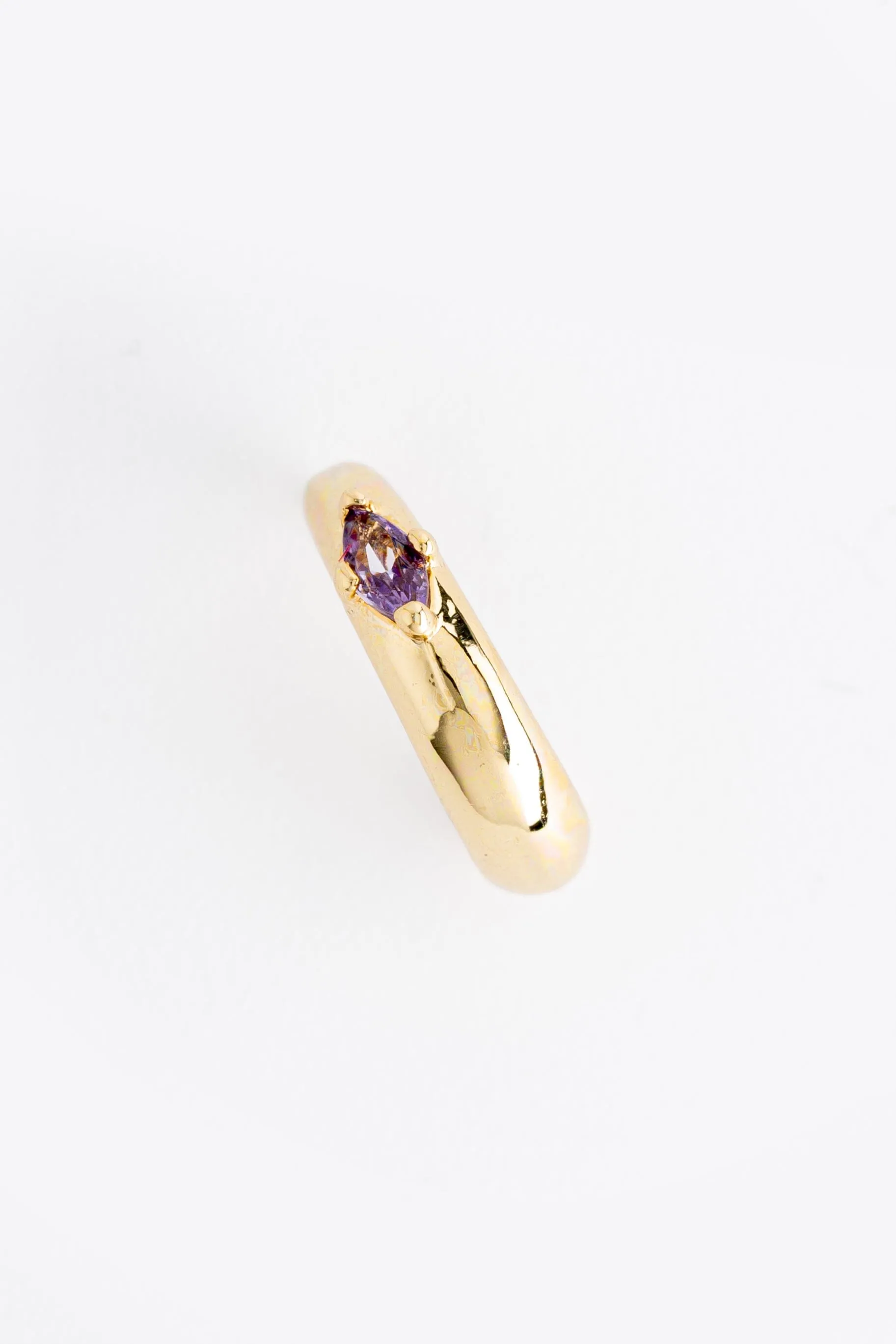 February Amethyst J-Hoop Earrings