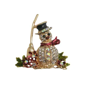 Festive Snowman Brooch