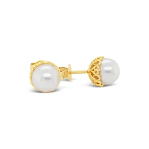 Filigree Studs with South Sea Pearls
