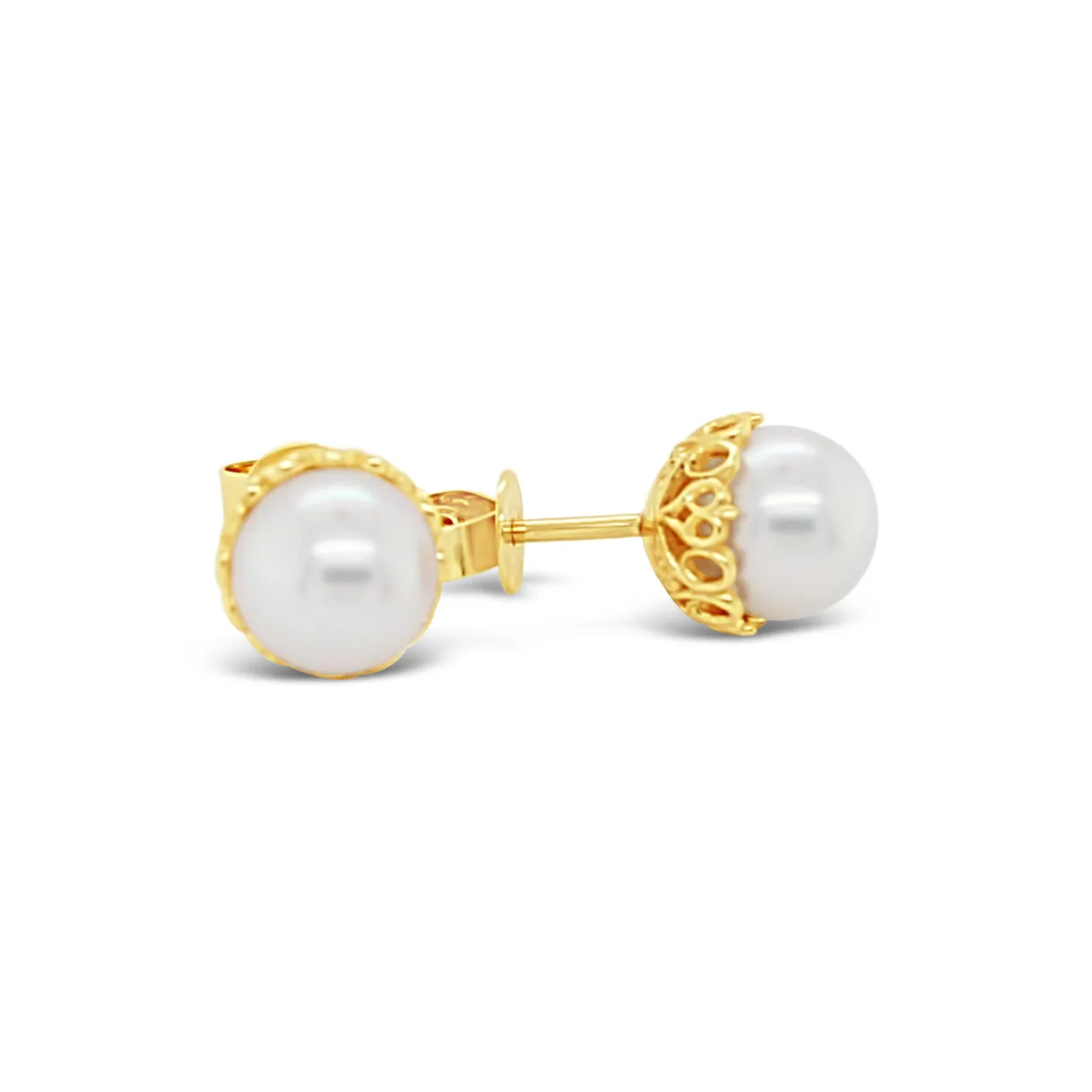 Filigree Studs with South Sea Pearls