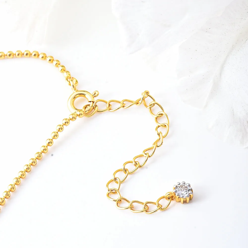Fiona Beaded Adjustable Anklet in Sterling Silver