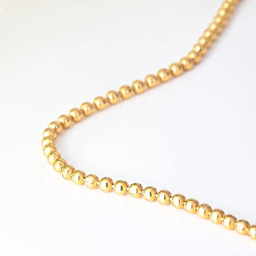 Fiona Beaded Adjustable Anklet in Sterling Silver