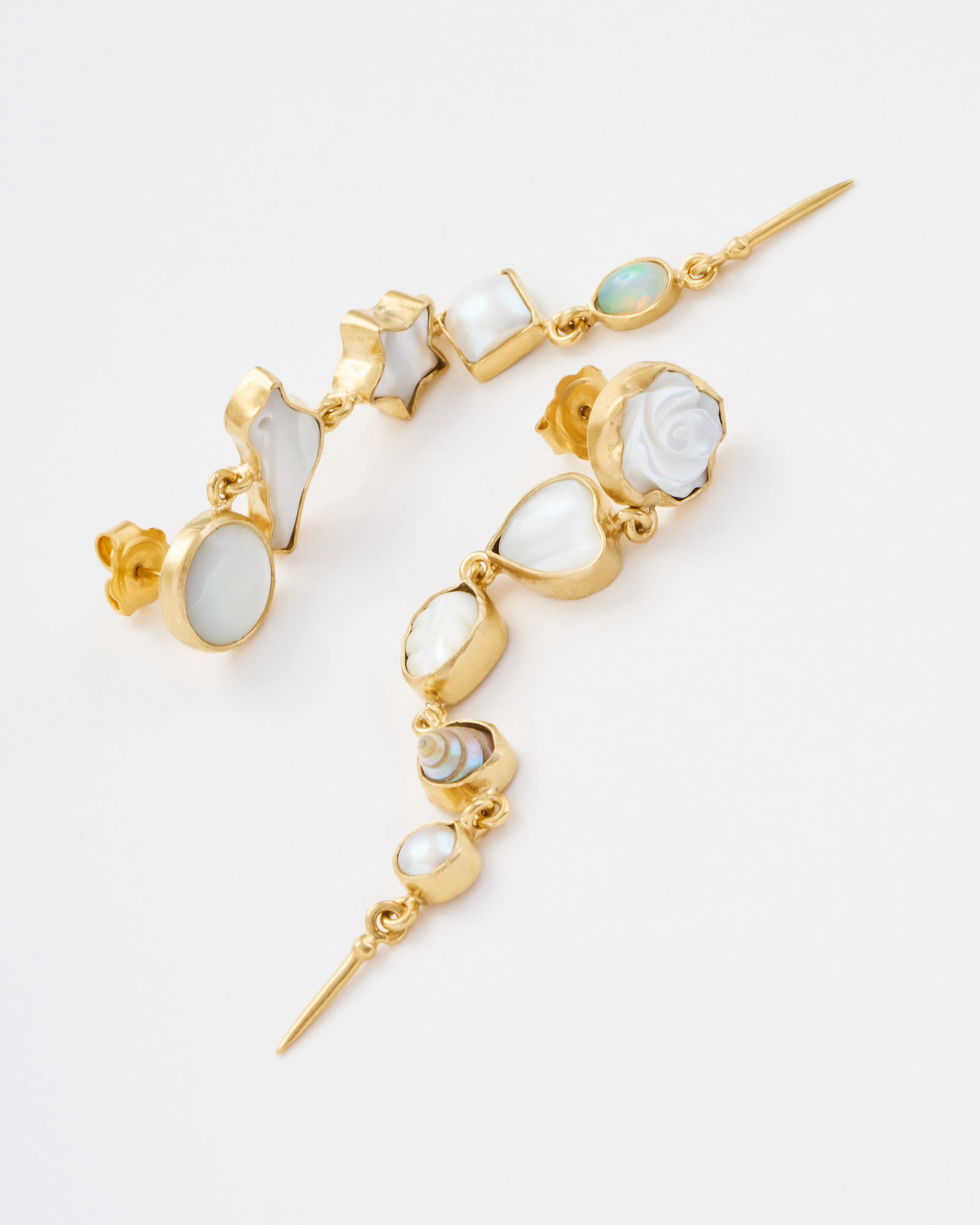 five charm victorian drop earrings