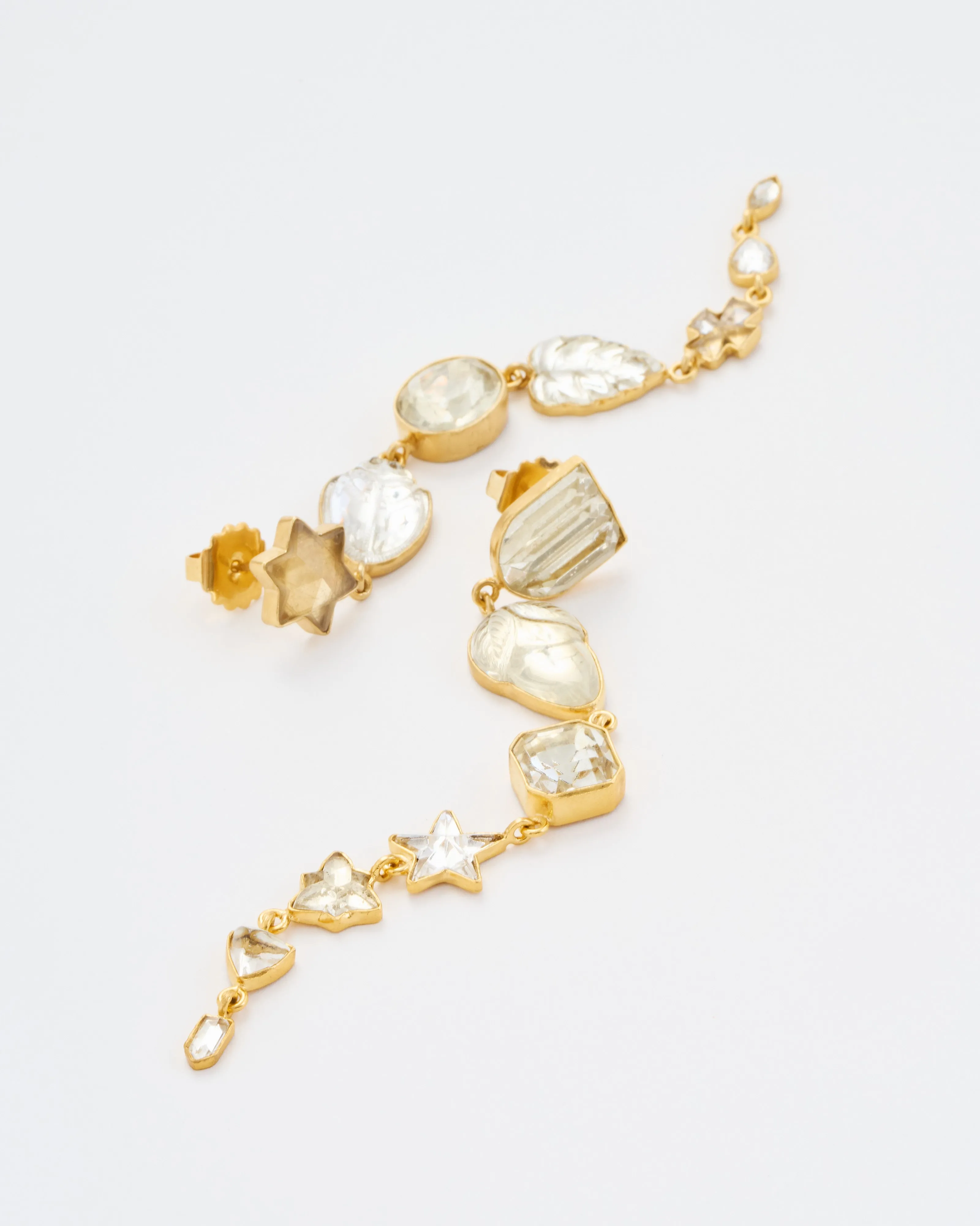 five charm victorian drop earrings