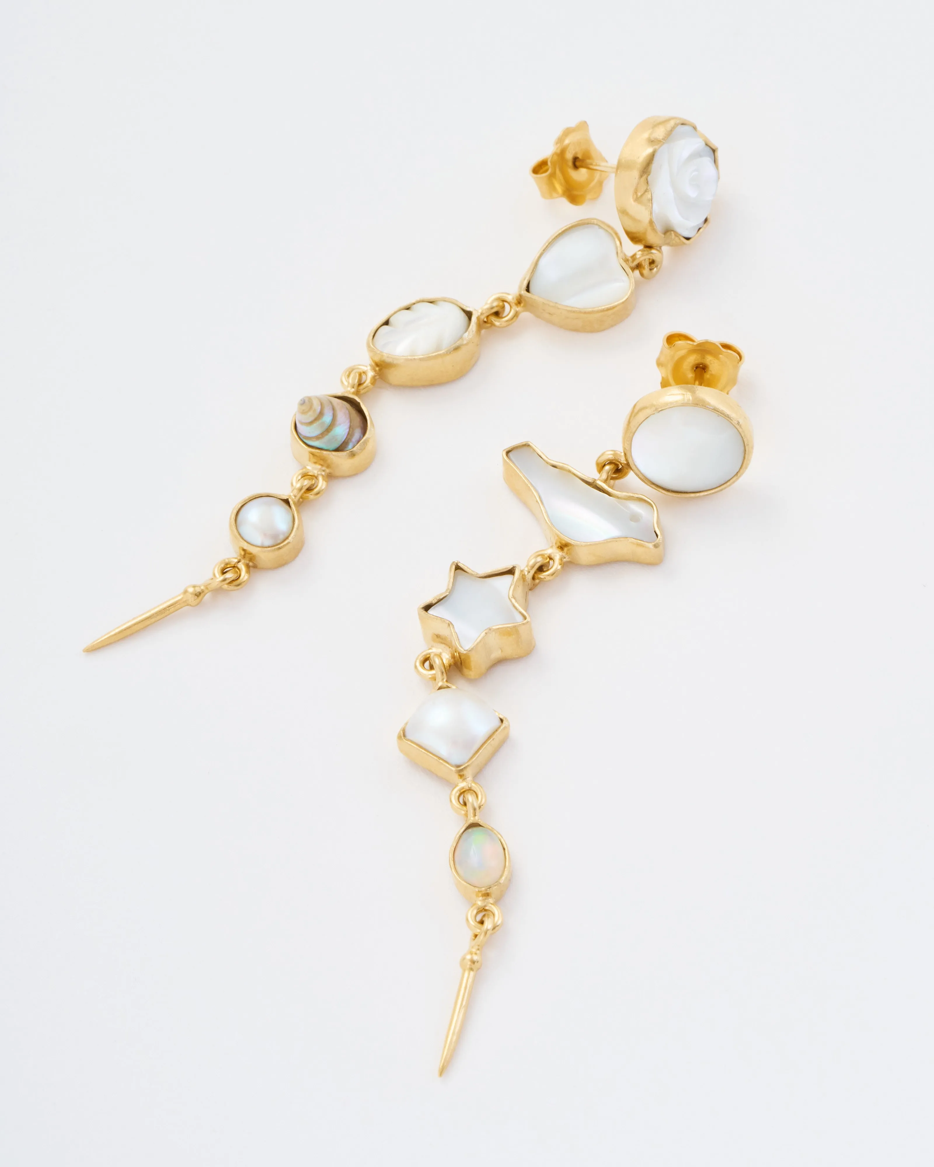 five charm victorian drop earrings