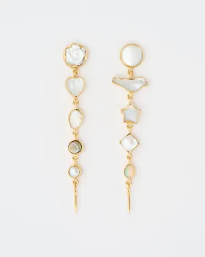 five charm victorian drop earrings