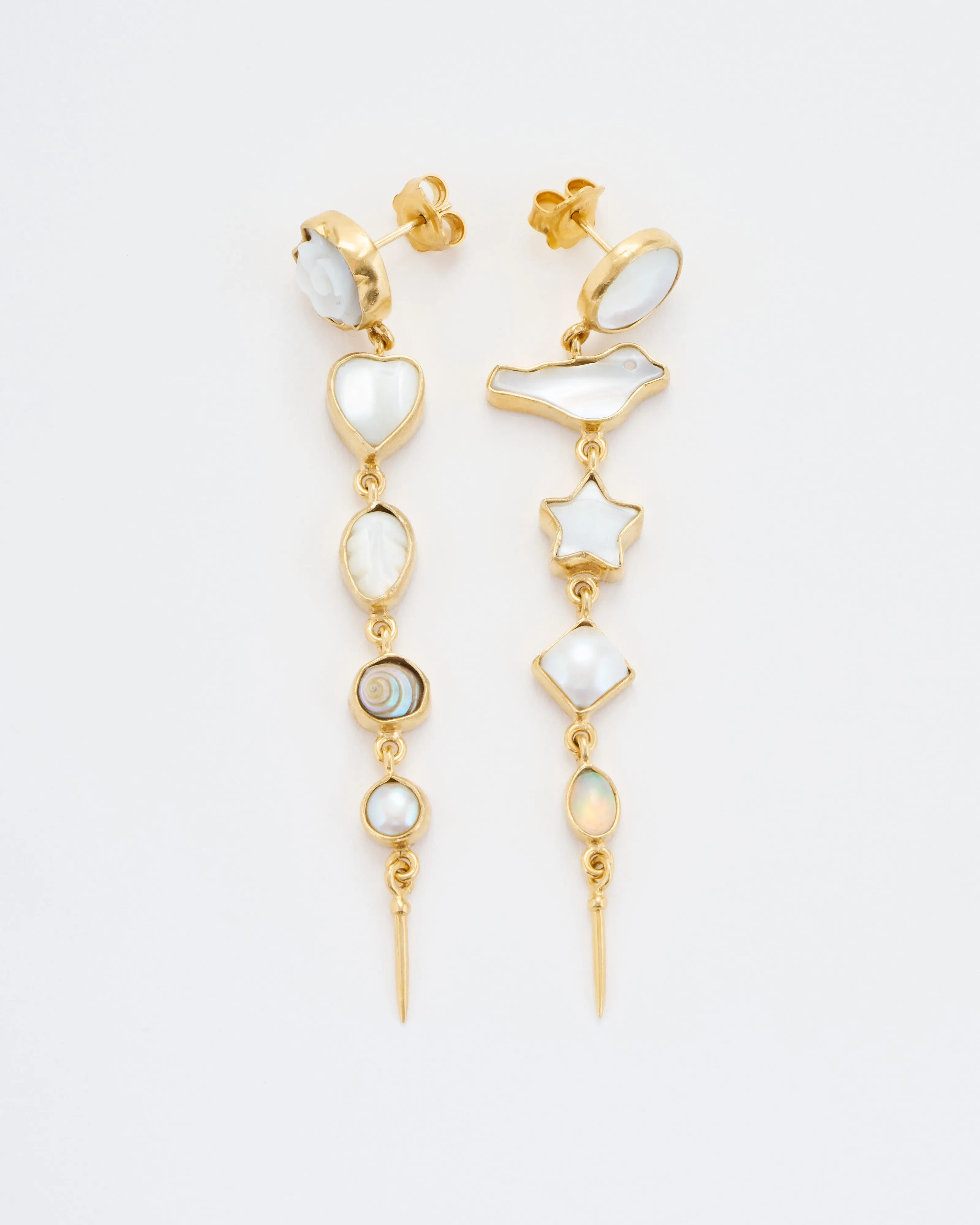 five charm victorian drop earrings