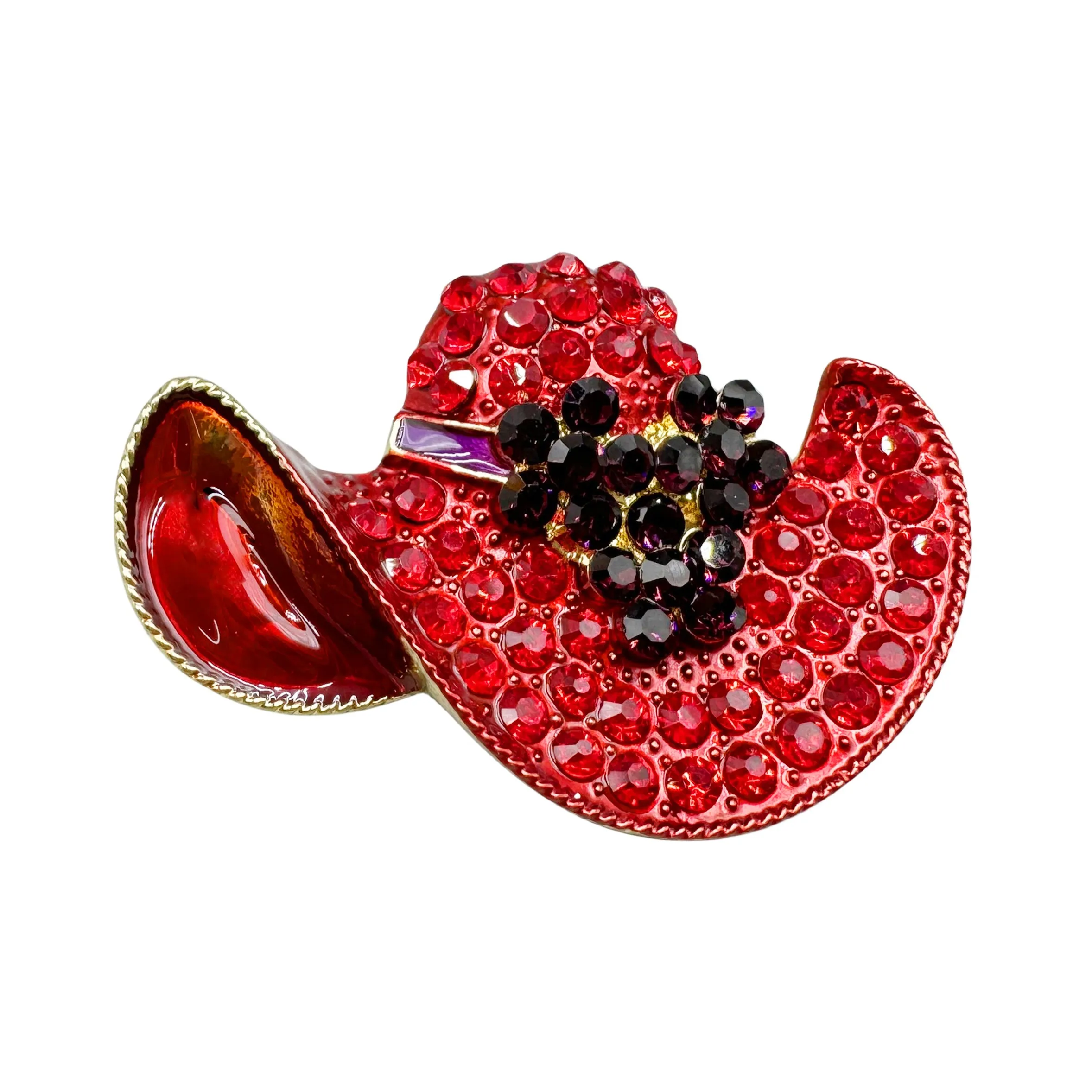 Flower Hat Rhinestone Pin PA5027