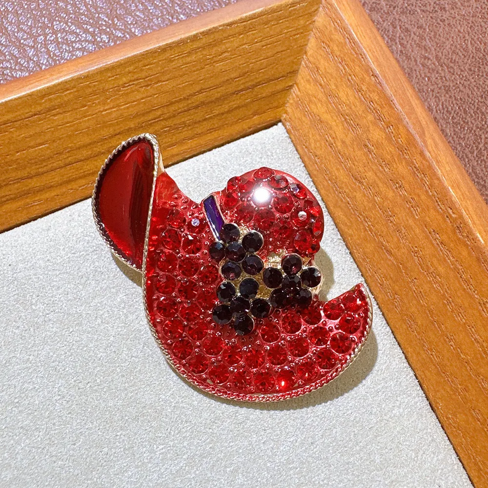Flower Hat Rhinestone Pin PA5027