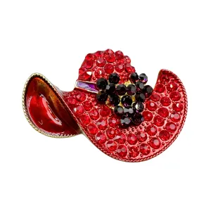 Flower Hat Rhinestone Pin PA5027