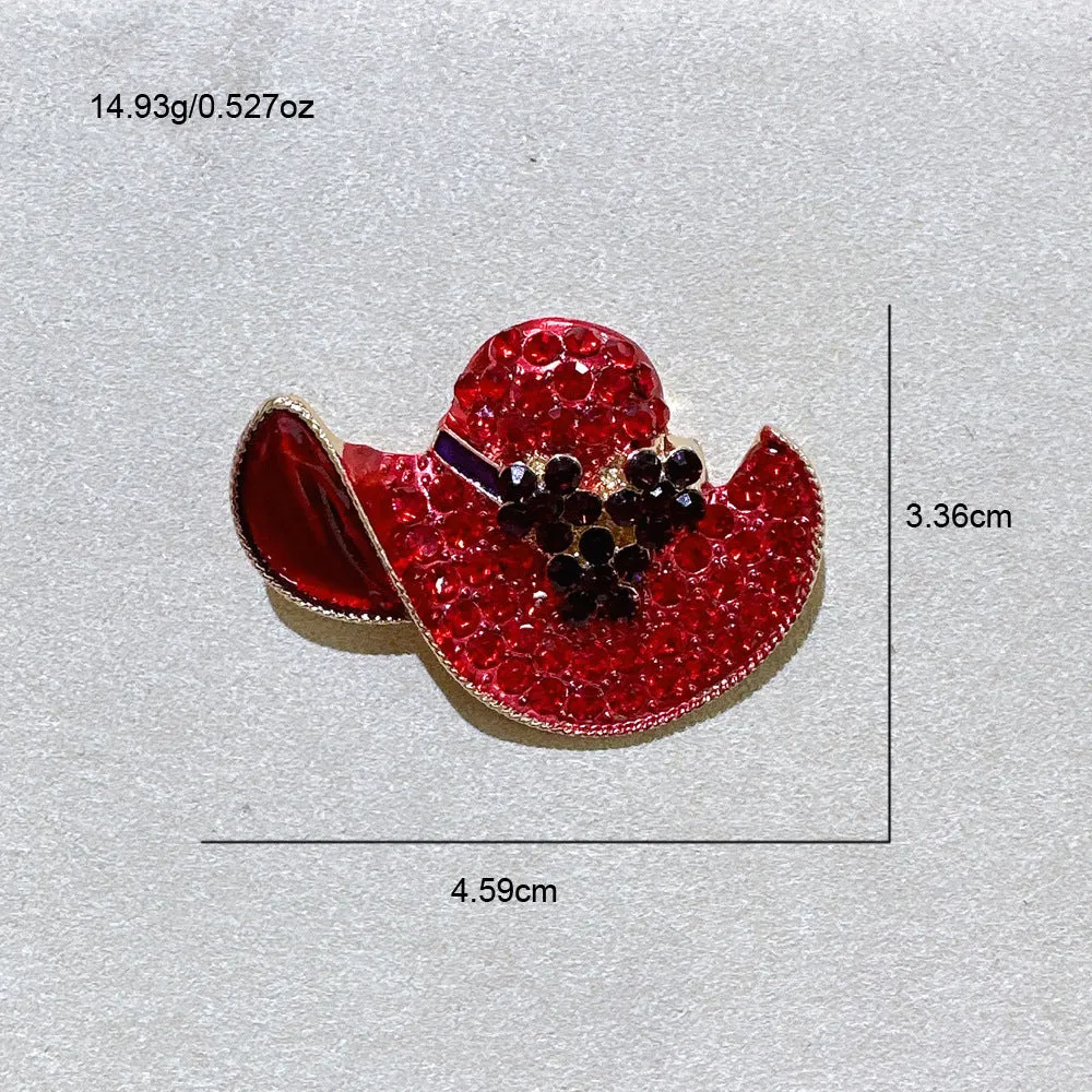 Flower Hat Rhinestone Pin PA5027