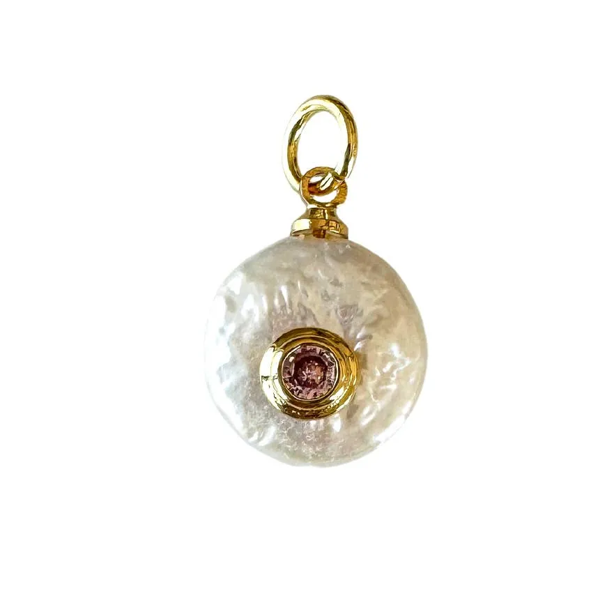 Fresh Pearl Birthstone Charm For Charm Necklace & Bracelet: Blue