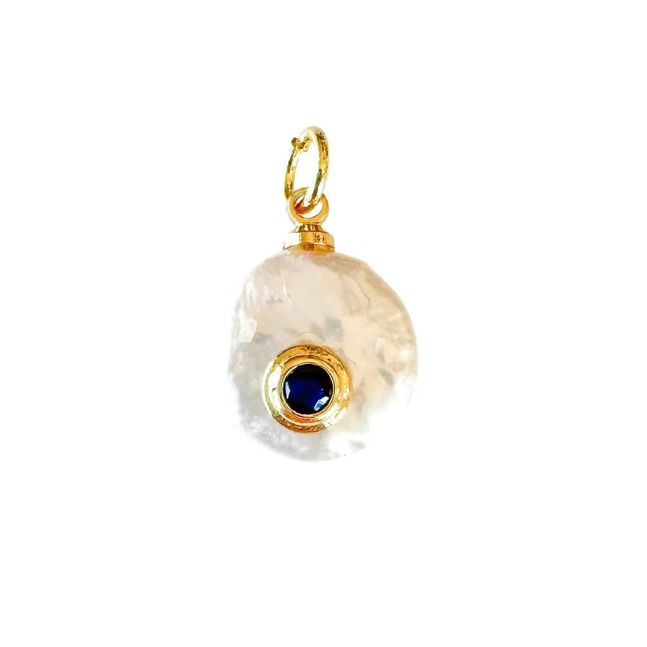 Fresh Pearl Birthstone Charm For Charm Necklace & Bracelet: Blue
