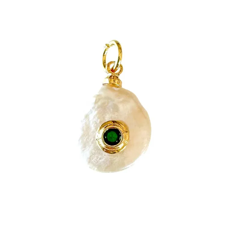 Fresh Pearl Birthstone Charm For Charm Necklace & Bracelet: Dark Pink Red