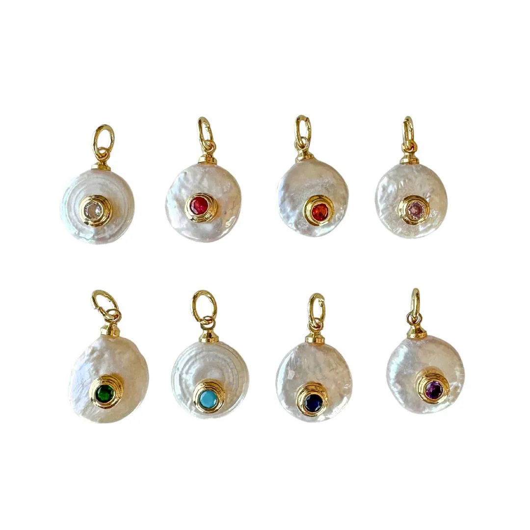 Fresh Pearl Birthstone Charm For Charm Necklace & Bracelet: Turquoise