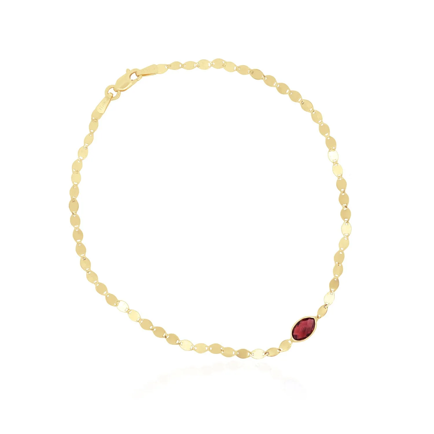 Garnet Disco Chain Bracelet