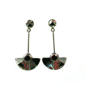 Garnet Fan Earrings