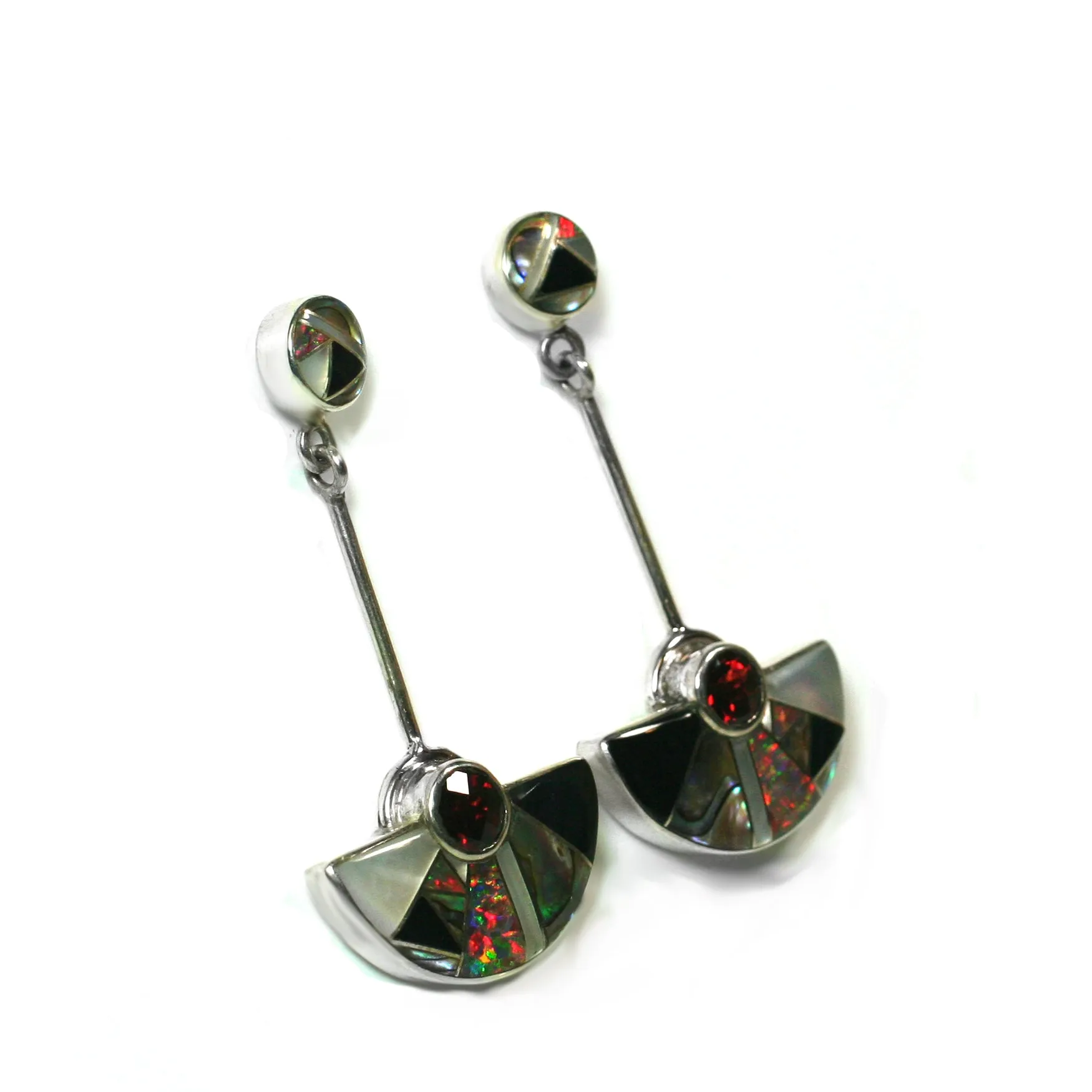 Garnet Fan Earrings