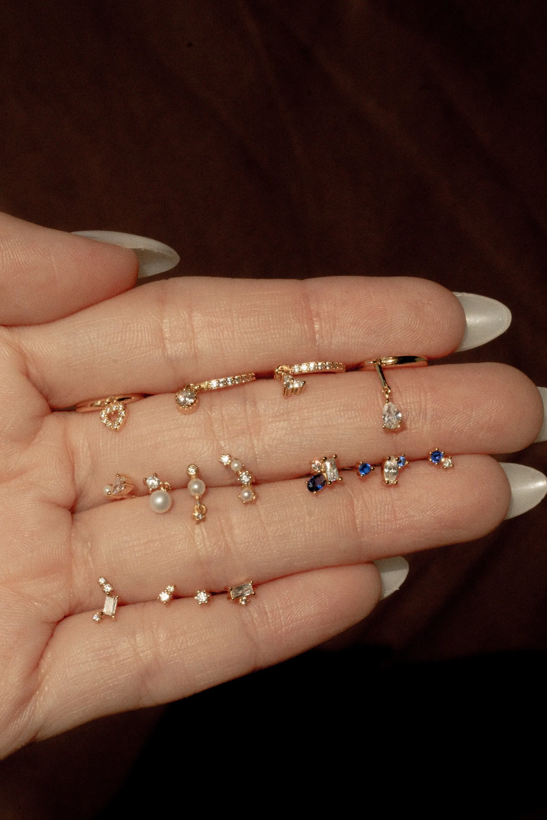 Gatsby Champagne Crystal Earrings Set - Sterling Silver