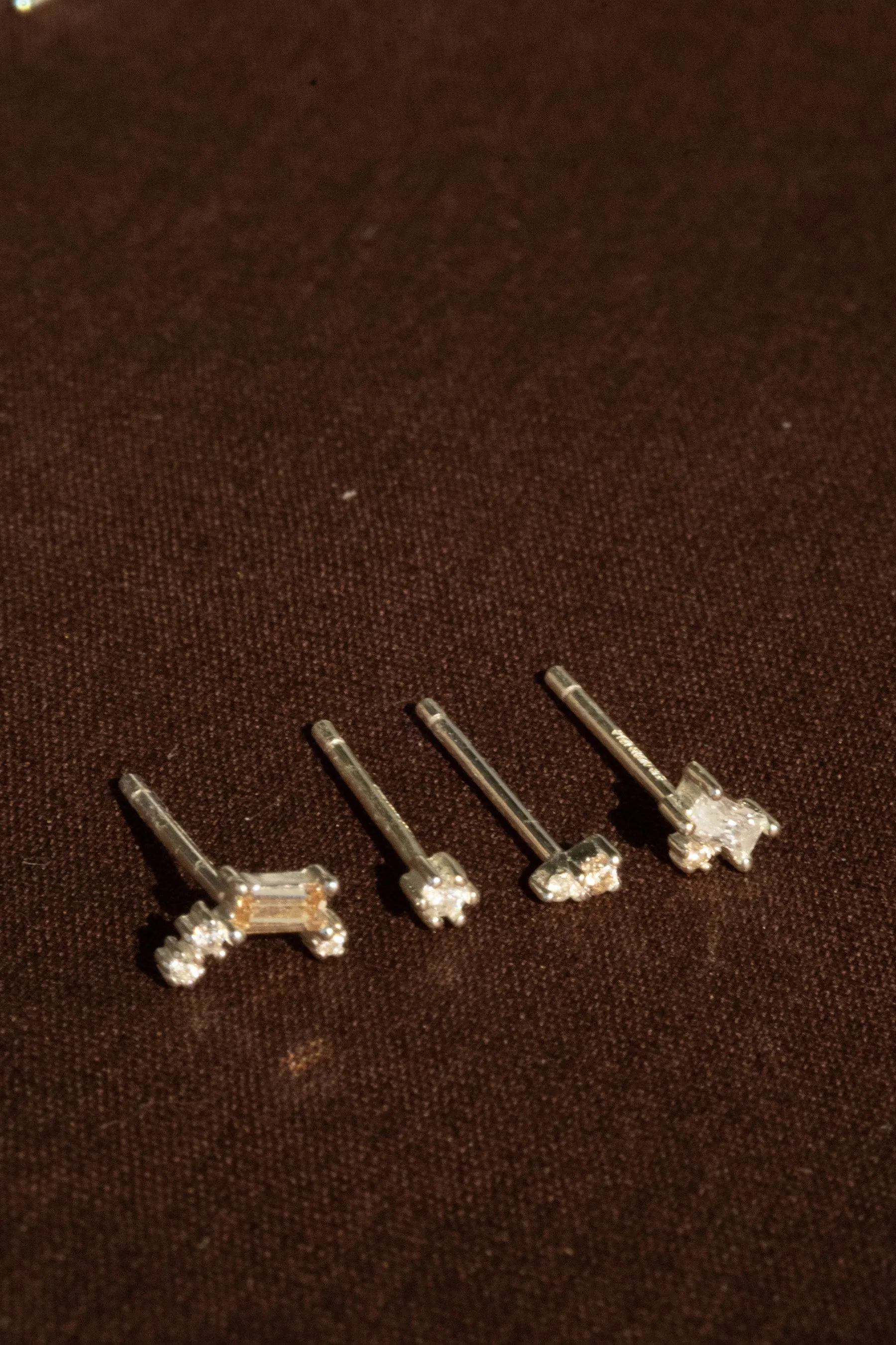 Gatsby Champagne Crystal Earrings Set - Sterling Silver