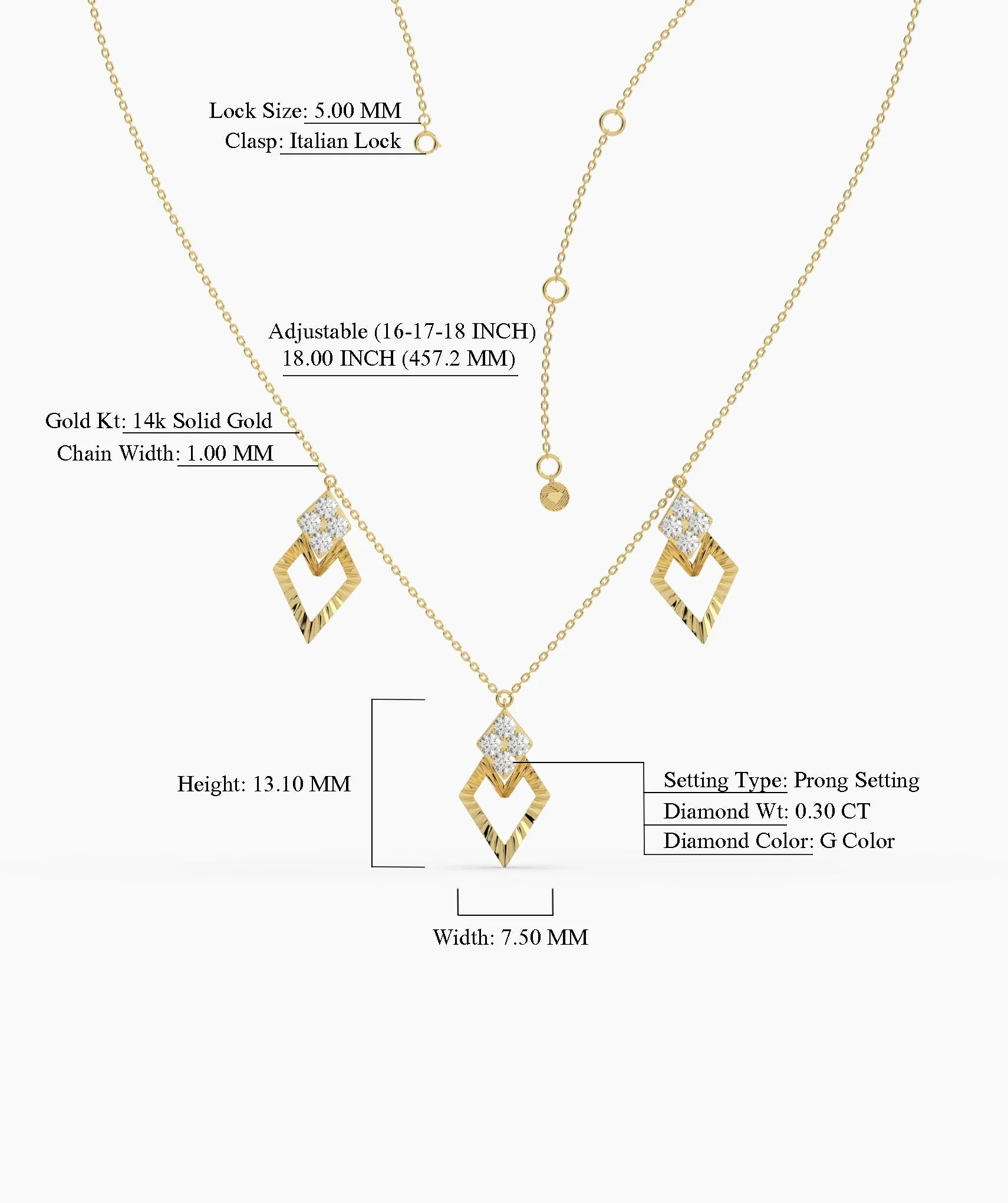 Geometric Charm Gold Necklace