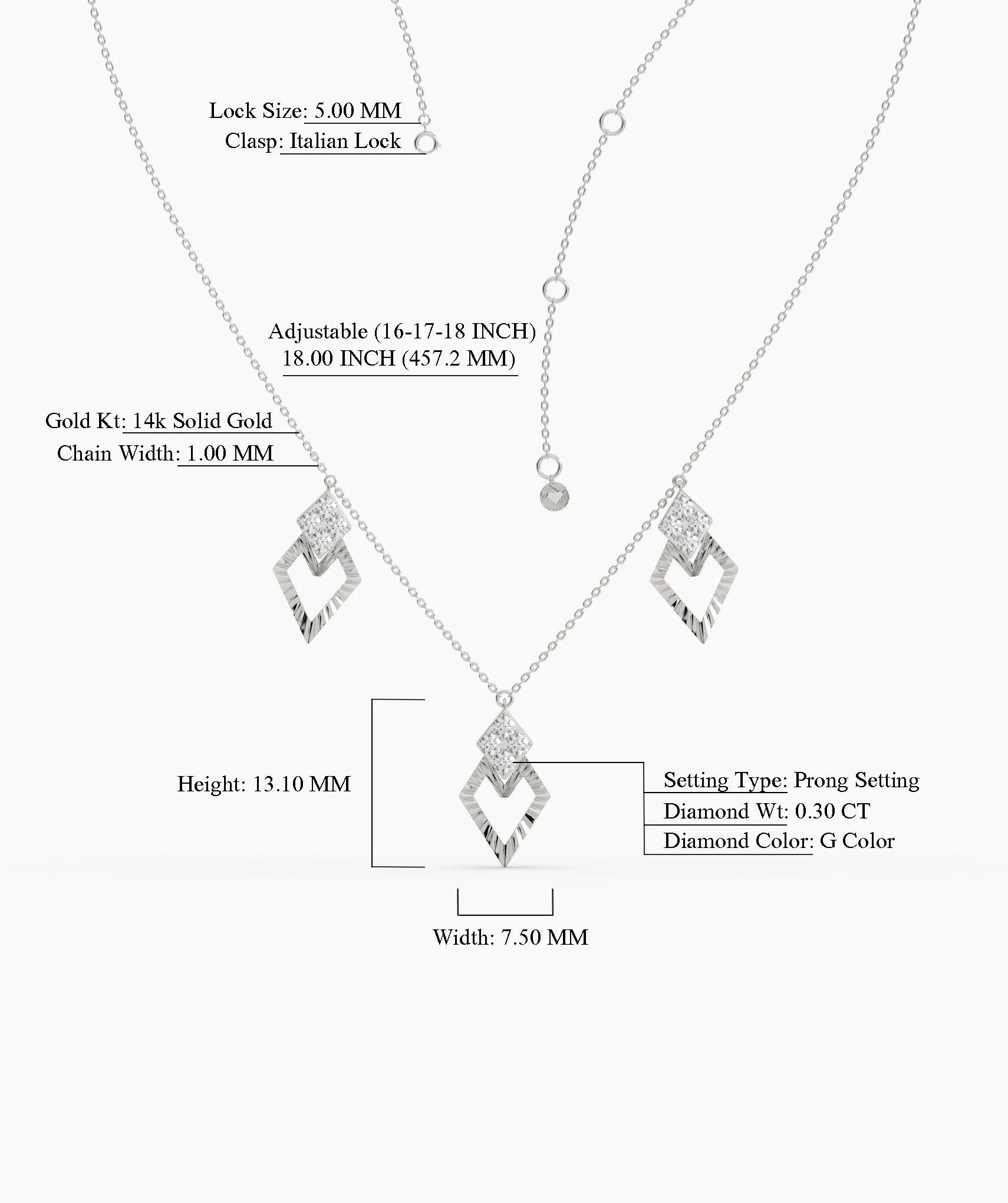 Geometric Charm Gold Necklace