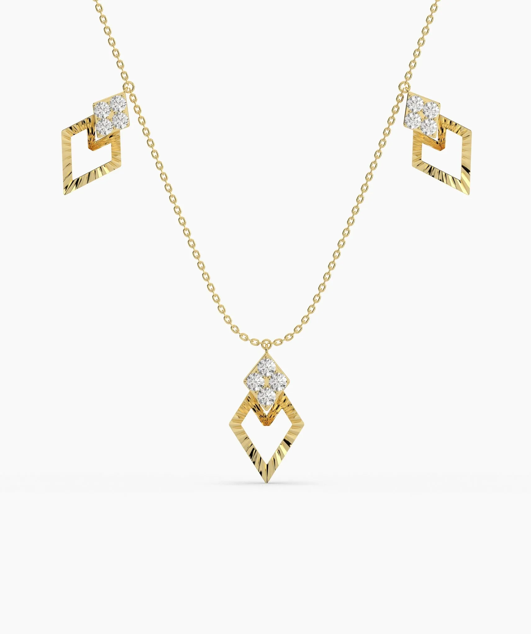 Geometric Charm Gold Necklace