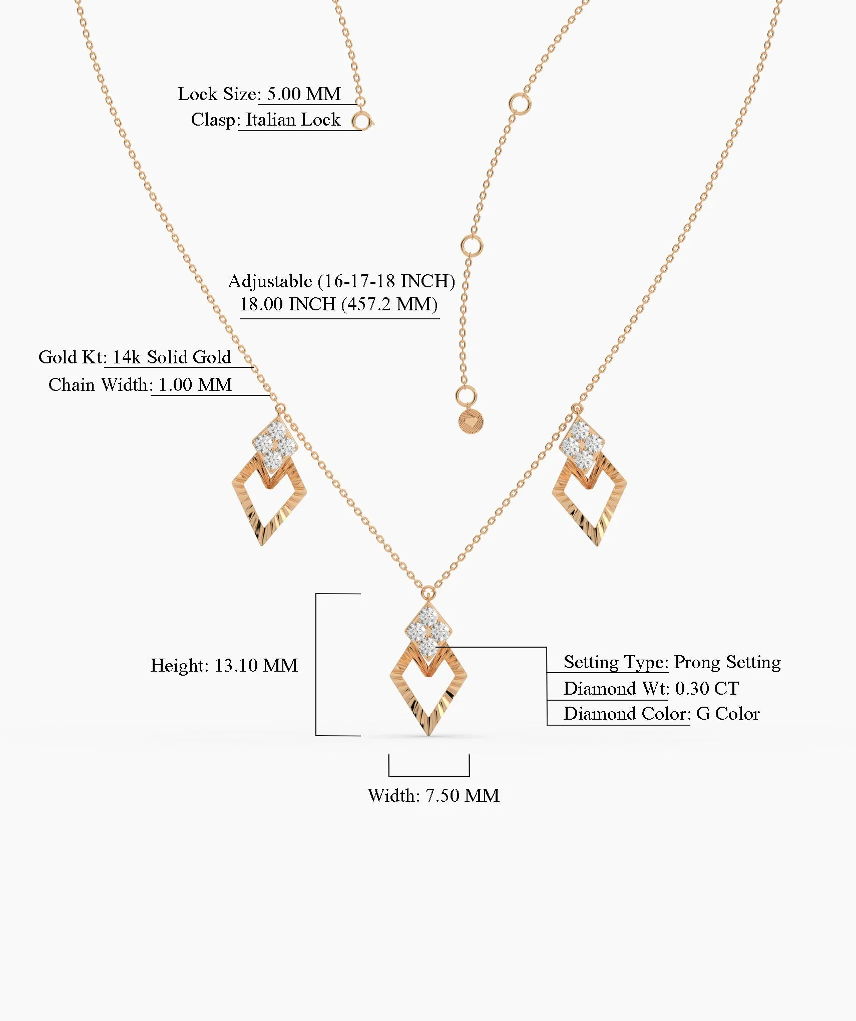Geometric Charm Gold Necklace