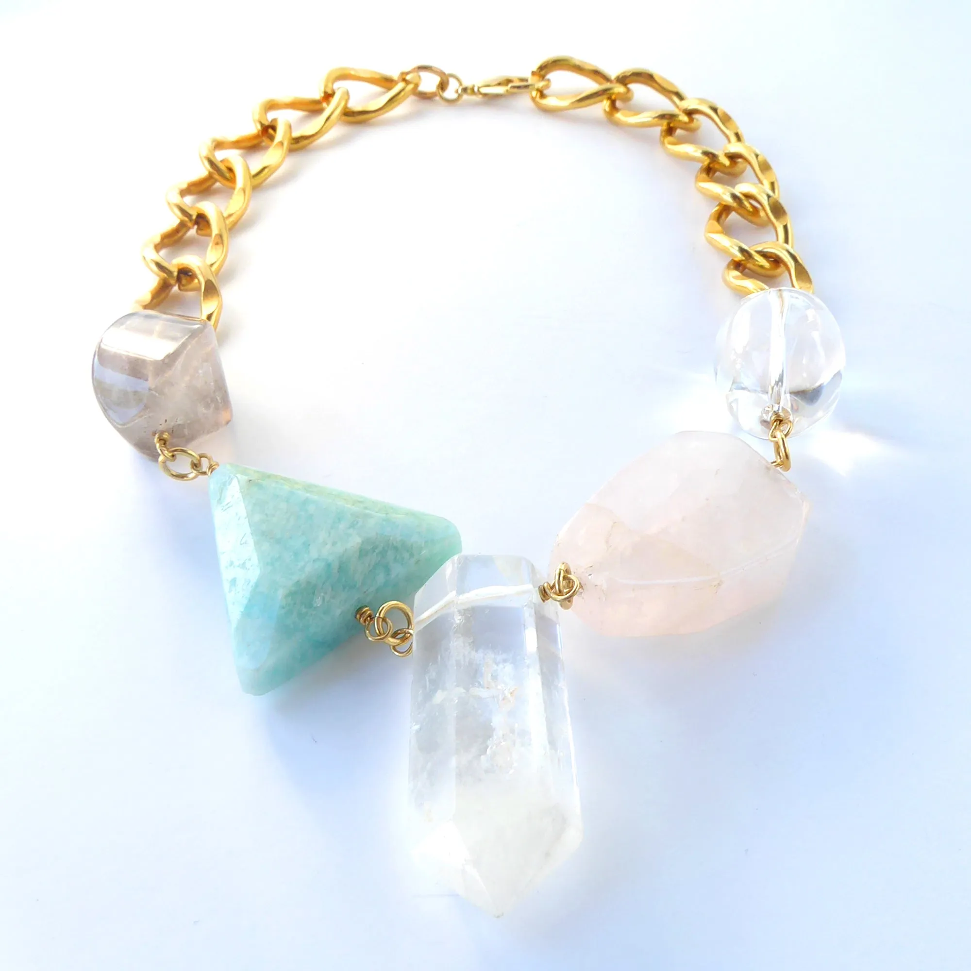 Geometric crystal necklace