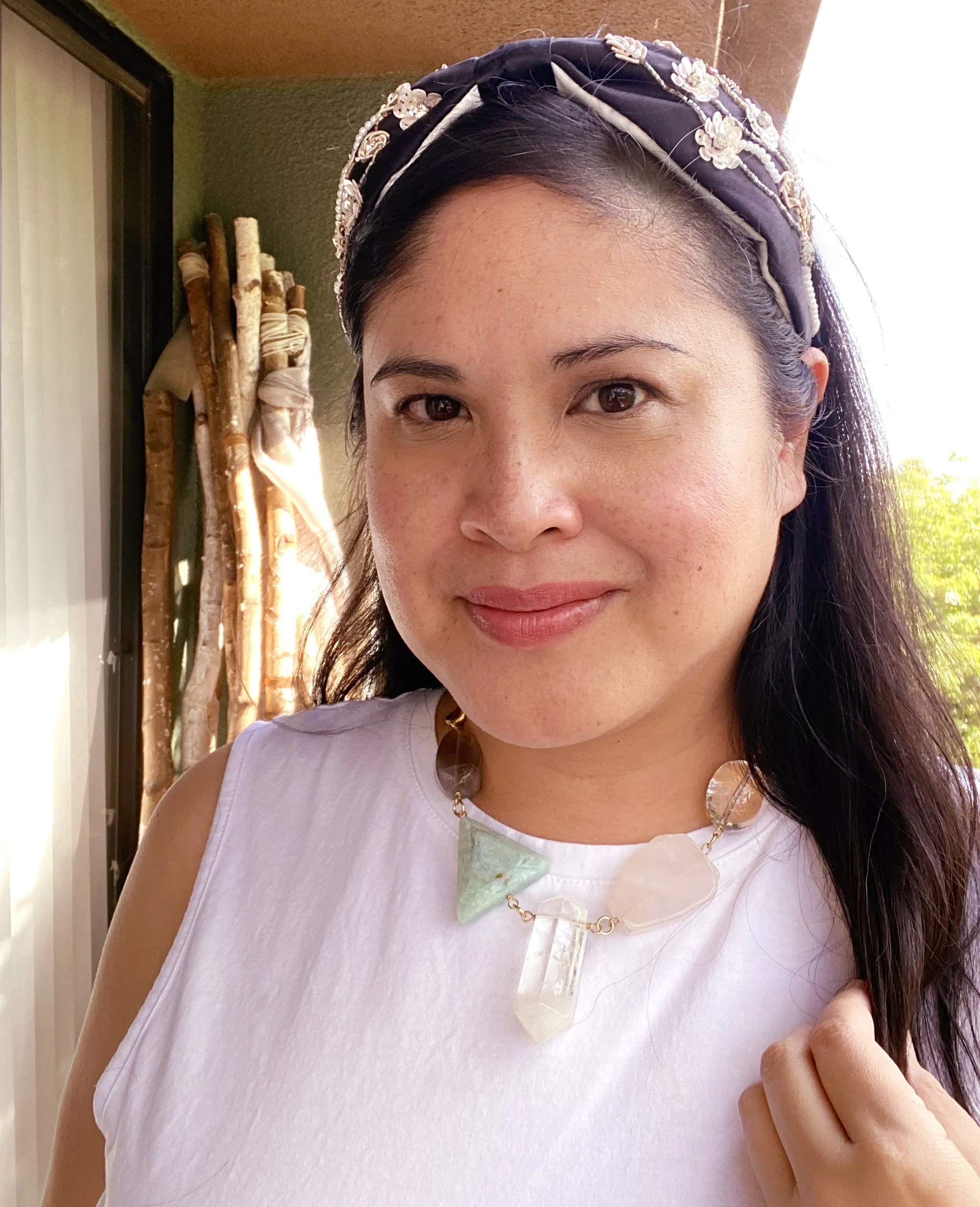 Geometric crystal necklace