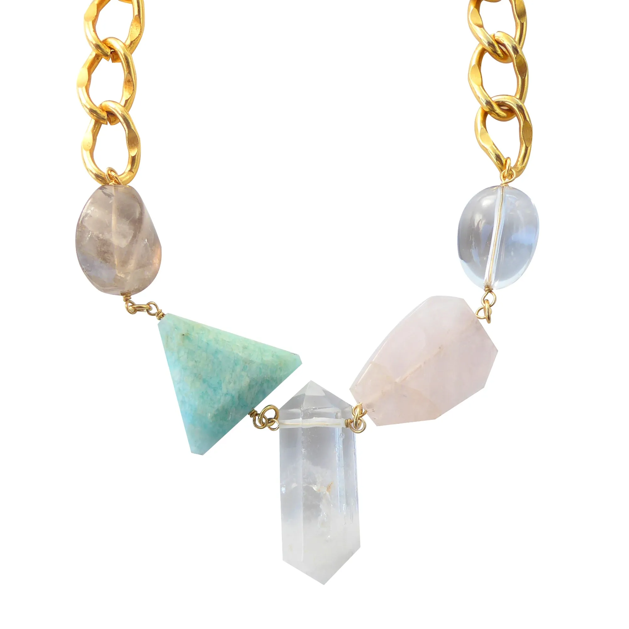 Geometric crystal necklace